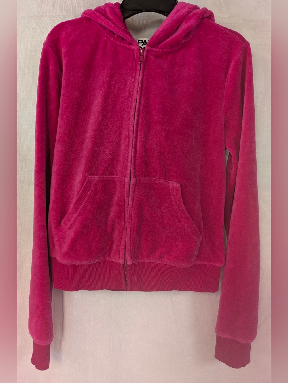 Pam & Gela Hot Pink Velvet Zip Hoodie
